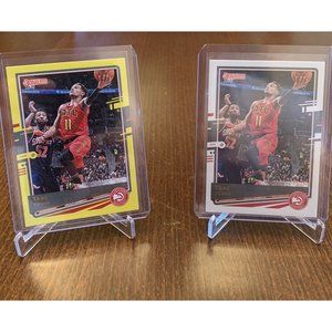 2020 2021 Donruss Basketball Trae Young lot base + yellow flood NBA Card Cards